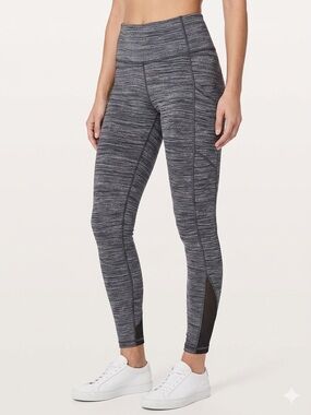 Lululemon Speed Up Tight 28" Black White Speckled Dot Full Length Leggings 4